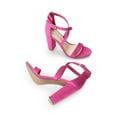 thumbnail image 3 of DREAM PAIRS 4 inch High Heels for Women Chunky Block Cross Strap Open Toe Dress Sandals for Wedding Bridal Evening Homecoming Prom, 3 of 6