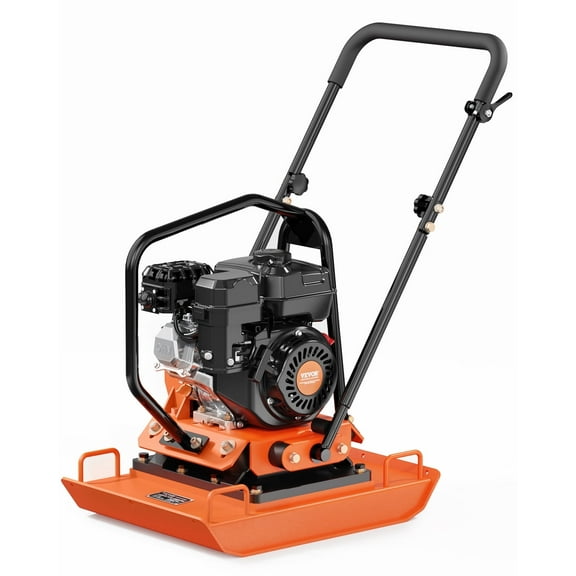 VEVOR Plate Compactor, 7.0 HP Gas Engine, 4451.22 Lbf Vibration Compaction Force, 432 Sq. in Plate, 5400 RPM Power Tamper, Ground Compactor Rammer