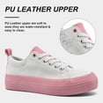 thumbnail image 2 of Women’s Men’s Platform Sneakers Low Top PU Leather Shoe Casual Breathable Lace Up Shoes Fashion Platform Walking Sneakers, 2 of 5