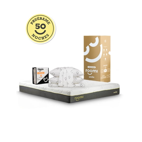 Colchón King Size En Caja Roomi Smile + Juego De Sabanas