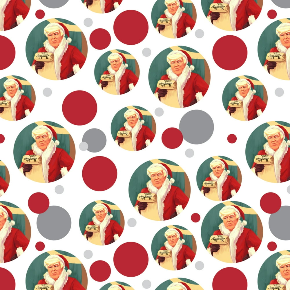 Santa Donald Trump with Naughty List Christmas Premium Gift Wrap