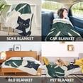 thumbnail image 2 of Yayeee Throw Blanket for Couch Soft Warm 60" x 80" Sofa Chair Bed Decoration, Black Cat Plants, 2 of 7