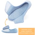 thumbnail image 3 of Diabetic Slippers for Women Memory Foam Arthritis Edema Adjustable Open Toe Swollen Feet House Shoes, Blue 6, 3 of 7