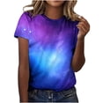 thumbnail image 3 of LangJing Womens Spring Tops 2026 Starry Sky Printed Short Sleeve Shirts Round Neck Dressy Casual Blouses Loose Fit Trendy Basic Tees Multicolor,M, 3 of 7