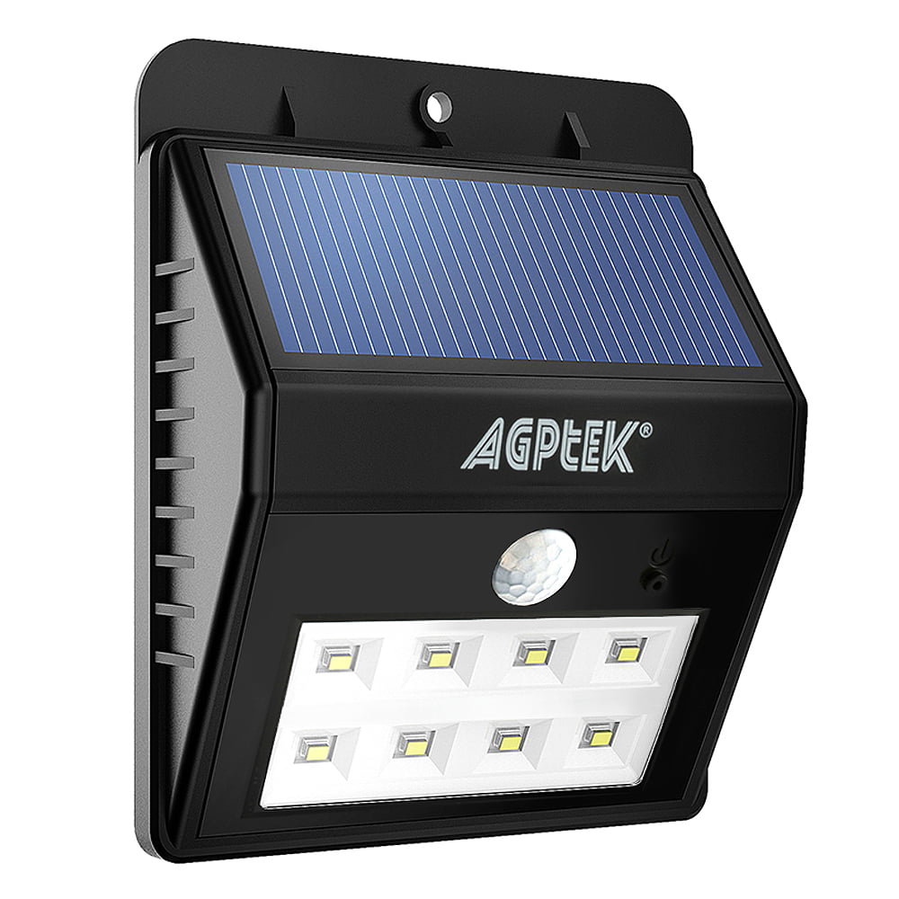 AGPtek Solar lights Bright 8 LED Solar Powered Led Security Lights with Motion Sensor Waterproof