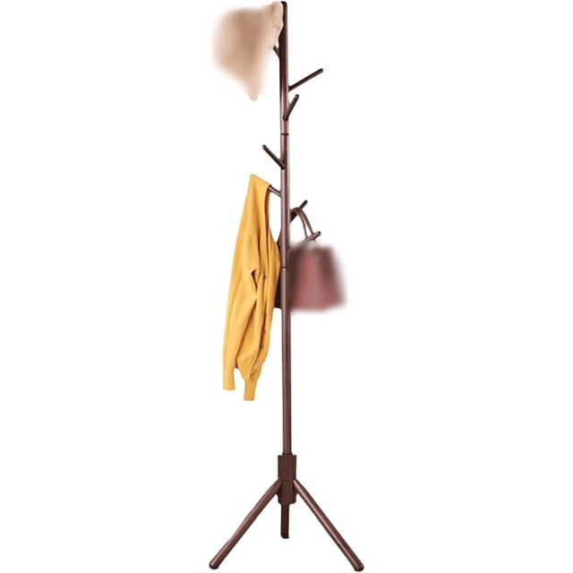 PEKJI Wooden Coat Rack With 8 Hooks Standing Coat Hangers Tree-shaped Coat Hanger Removable Coat Racks Lightweight Coat Stand