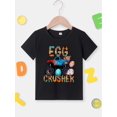 thumbnail image 2 of Easter EGG CRUSHER Print Boy's Casual Tees, Short Sleeve Crew Neck Comfy T-shirt Kids Outdoor Sports Clothing, 2 of 7