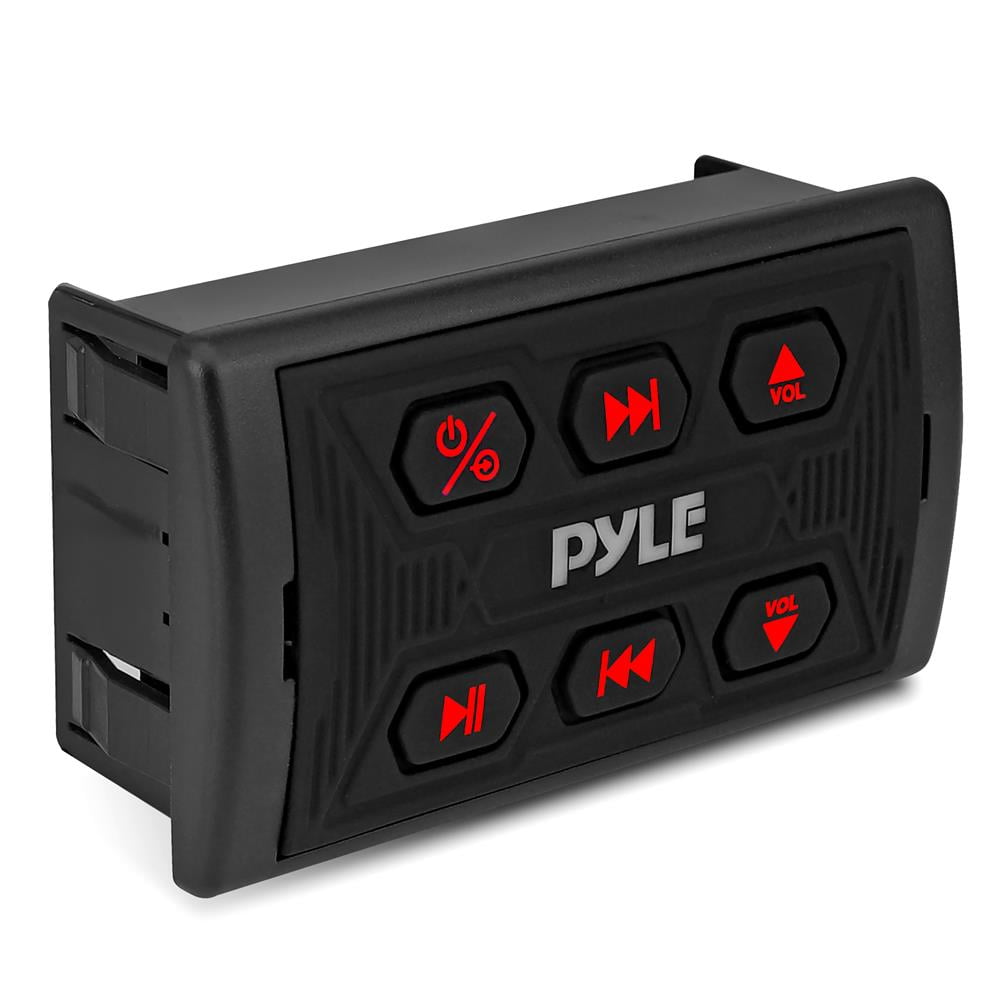 Pyle Bluetooth Marine Receiver Stereo -300W Single DIN Boat Marine Head Unit Amplifier System W/Digital LCD, Mic, Hands-Free Calling, AUX, MP3, USB/ SD, AM/FM Radio, Remote Control- PLMRB38B.5 (Black