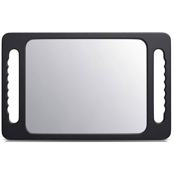 Unbreakable Hand Mirrors with Double Handle - Mpowtech Durable Hand Held Mirrors - Lightweight Barber Mirror for Hair and Beauty Salon - Rec