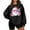 #0166-Black, variant on Uootdi Christmas Santa Christmas Blowing Gift Bubble Printted Graphic Sweatshirt for Women Crewneck Long Sleeve Pullover Casu al Loose Fit Holiday Top