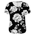 thumbnail image 6 of Women's Summer Top Casual Shirts V Neck Short Sleeve T-Shirts Fashion Floral Print Loose Blouses Pullover Spring Tunic Tops for Women, 6 of 6