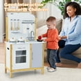 thumbnail image 3 of Costway Kids Play Kitchen Set Toddler Pretend Cooking Set w/ Cabinet&Accessories, 3 of 10