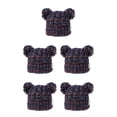 thumbnail image 1 of Minnieouse Gorro y esponjoso con bolas de pompones, tocado a la moda, gorros de buena retención de calor, hermoso regalo para niños, naranja, Naranja Púrpura Negro 5piezas Minnieouse CBP255439, 1 of 4