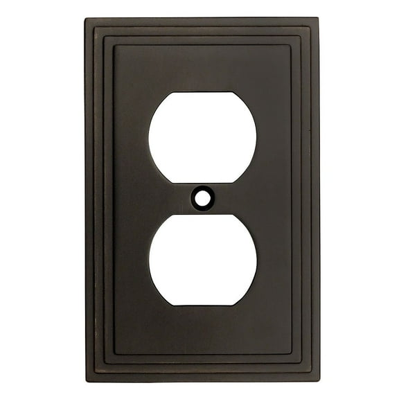Cosmas 25026-ORB Oil Rubbed Bronze Single Duplex Electrical Outlet Wall Plate / Cover