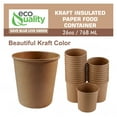 thumbnail image 3 of EcoQuality [25 Pack] 26 oz Disposable Kraft Paper Soup Containers - Pint Ice Cream Containers, Frozen Yogurt Cups, Restaurant, Microwavable, Take Out, Food Storage, Recyclable, 3 of 9