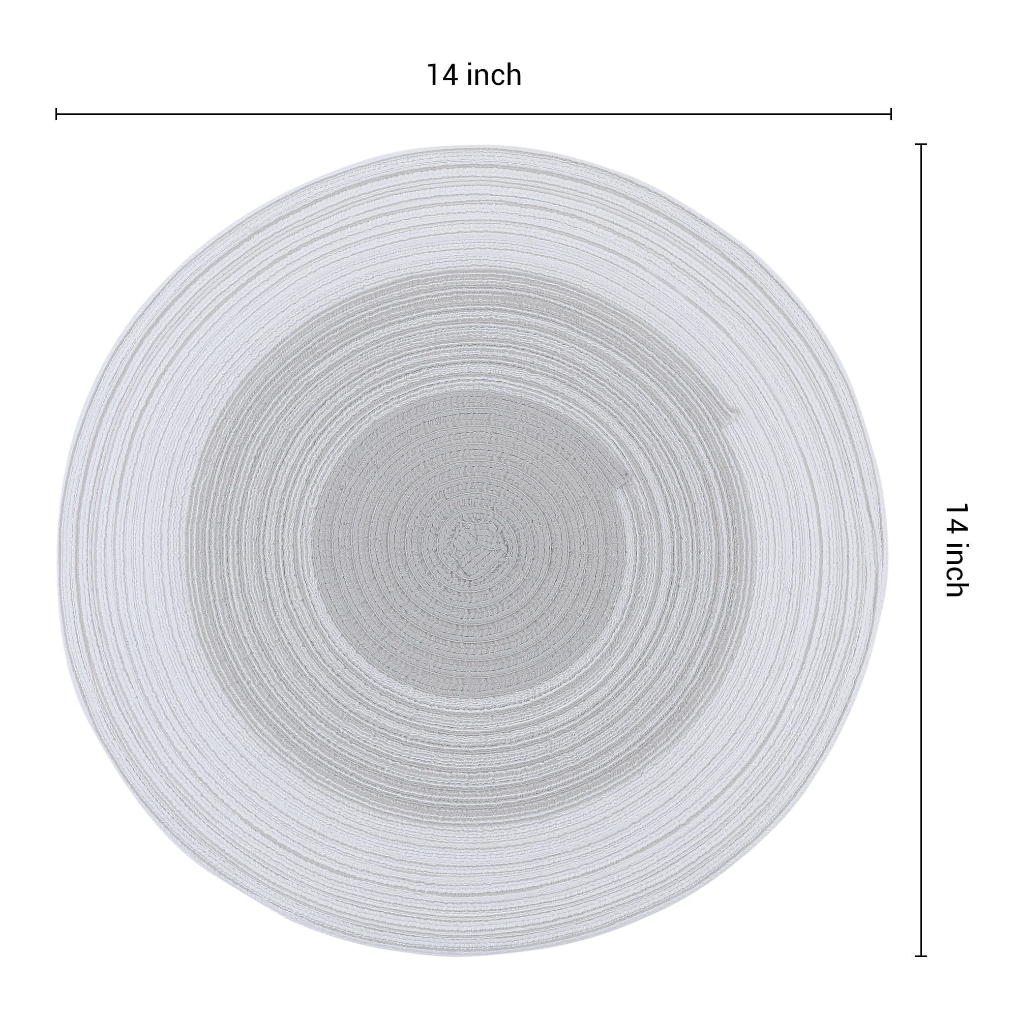 Unique Bargains Set of 6 Rattan Placemats for Dining Table Silver Gray