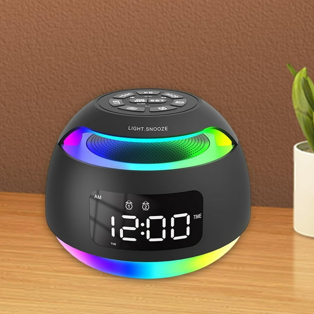 Reloj despertador Digital Macarena con altavoz LED repetición 12/24H atenuador dos alarmas Negro