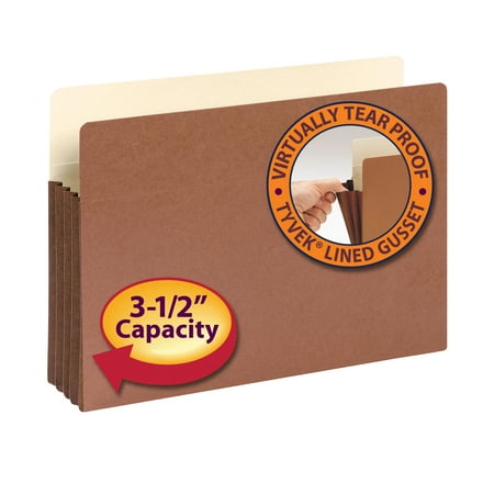 UPC: 0386486742642 | Smead Redrope File Pockets 3.5  Fully-Lined Gusset 10/BX Legal (74264)