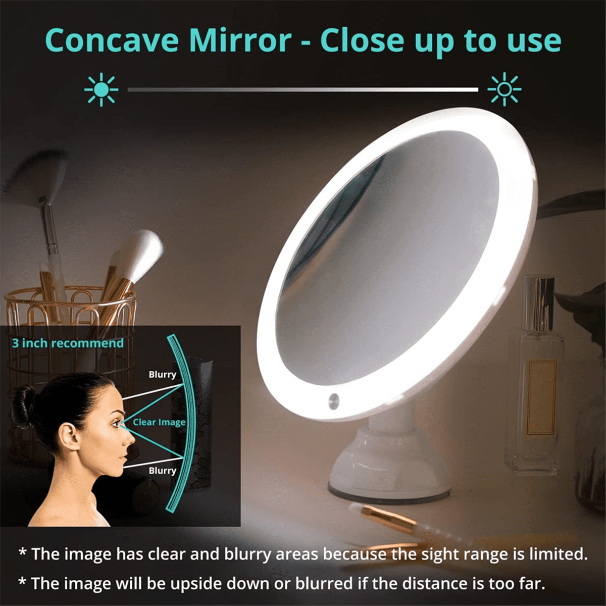 1 x LED Magnifying Mirror-White