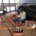 thumbnail image 3 of Rugsotic Carpets Hand Knotted Wool and Silk Area Rug, 5'x8', Rectangle, Red Cream, Oriental Handmade Low Pile Rug for Living Room Bedroom, 3 of 6