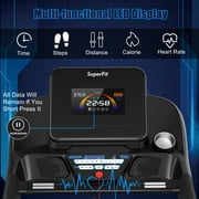 SuperFit 4.75HP Electric Folding Treadmill W/APP Auto Incline Preset Programs Speakers