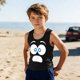thumbnail image 1 of Camisolas de cuello redondo para niños pequeños y niños a la moda, lindas camisetas con estampado degradado, parte inferior suave sin mangas, camisetas para niñas, 1 of 6