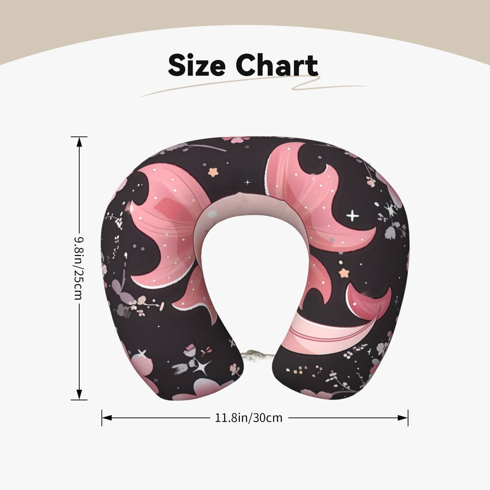 Xecao Chibi Axolotl Sakura Fantasy Print Memory Foam Cervical Neck Pillow Versatile U-Shaped Pillows for Home,Office,Camping,Travelling,Soft Washable Cover