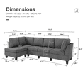 HONBAY L Shaped Sofa Sectional Couch with Adjustable Chaise for Living