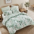 thumbnail image 4 of Regency Heights 9-Piece Queen Size Seersucker Comforter Set with Sheets, Texture Botanical Print Bed in a Bag, Green Bedding Comforter Set with Sheet Set and Side Pocket, 4 of 11