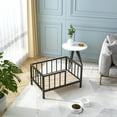thumbnail image 6 of Dog Bed with Rails - Elevated Pet Metal Bed Frame with Solid Wood Board and Washable Soft Mat for Small Dog Indoor or Outdoor Use, 21.3" x 30", Black, 6 of 17