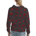 thumbnail image 7 of Lsque Red Ladybugs On Dark Background Pattern Casual Women's Hoodie,Hooded Sweatshirt with Kangaroo Pocket,Pullover Hoodie with Eye-catching Drawstrings-Small, 7 of 7