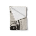 thumbnail image 2 of Music Soft Flannel Fleece Throw Blanket, Sketched Illustration of Grungy Retro Skull with Headphones Sunglasses, Cozy Plush for Indoor and Outdoor Use, 50" x 70", Charcoal Grey Eggshell, by Ambesonne, 2 of 6