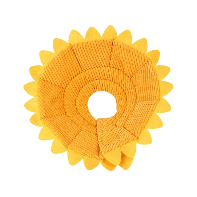 Methold Collar de tela con forma de flor de sol para mascotas, Collar de cono de gato con forma de flor de sol de amplia aplicación, y ligero Hábitats y jaulas para animales pequeños l