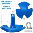 thumbnail image 2 of 30 lb River Anchor 30lb Boat Anchor Mushroom Anchor River Anchors for Boats Coated Anchor Marine Grade Pontoon or Boats 15, 16, 18 or 20 Foot Boat Anchors, 2 of 6