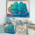 thumbnail image 3 of Designart 'Blue Coloured Tree Impression By Lakeside' Lake House Framed Art Print, 3 of 4