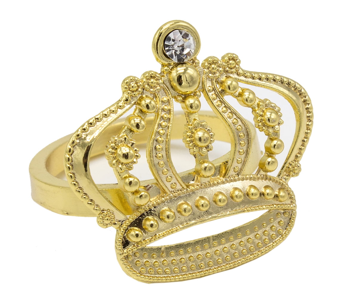Jeweled Crown Napkin Rings - Set of 4 (Crown-Gold) - Walmart.com