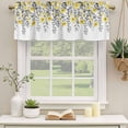 thumbnail image 2 of Yellow Floral Curtain Valances for Windows, Kitchen Valance Window Treatments Panel 2 Pack, Farmhouse Spring Flowers Leaves Rod Pocket Short Curtains for Bathroom Bedroom 54 x 18 Inch, 2 of 8