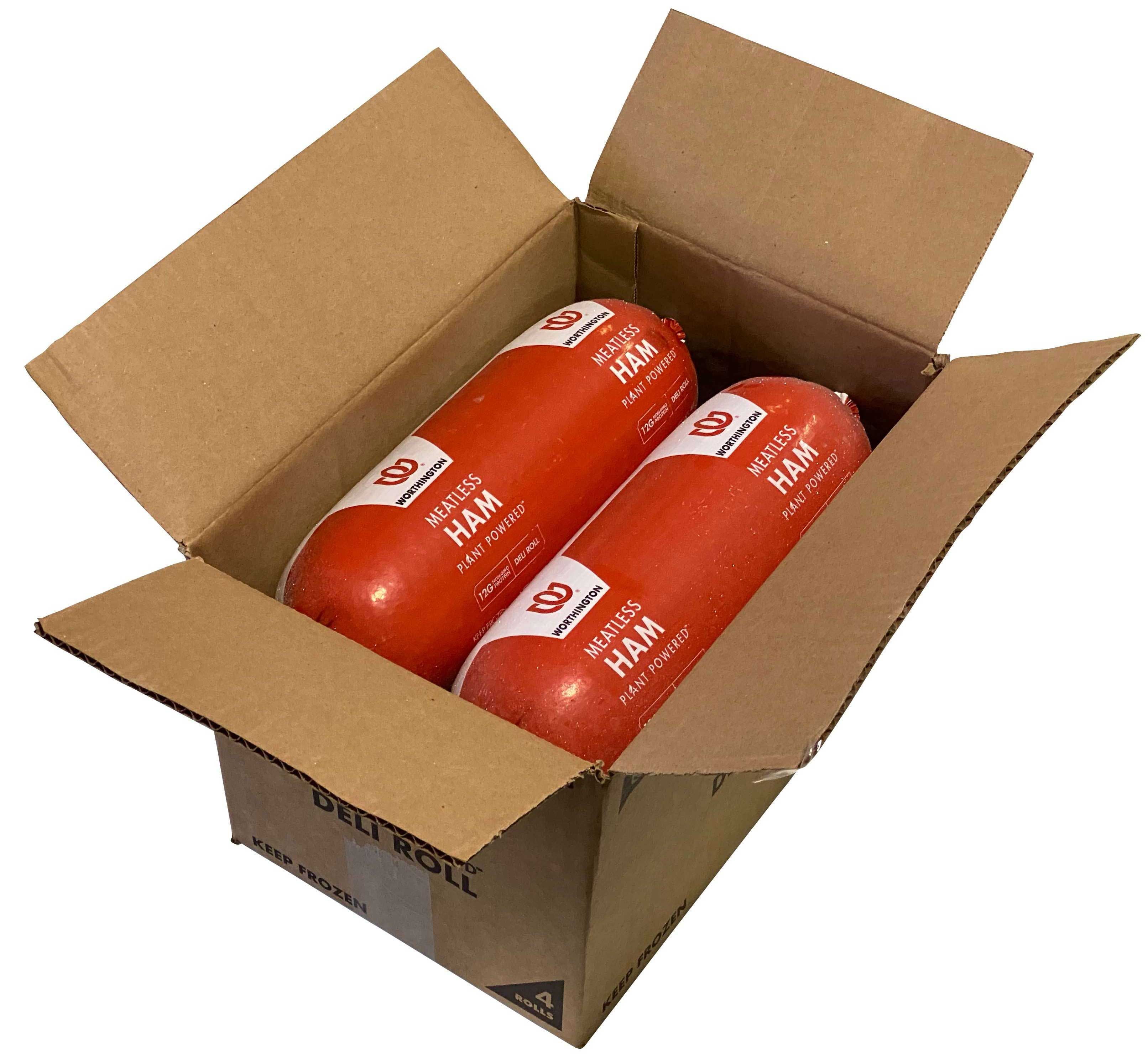 Worthington Plant Based Lightly Seasoned Ham Roll, 4 Pound -- 4 per Case