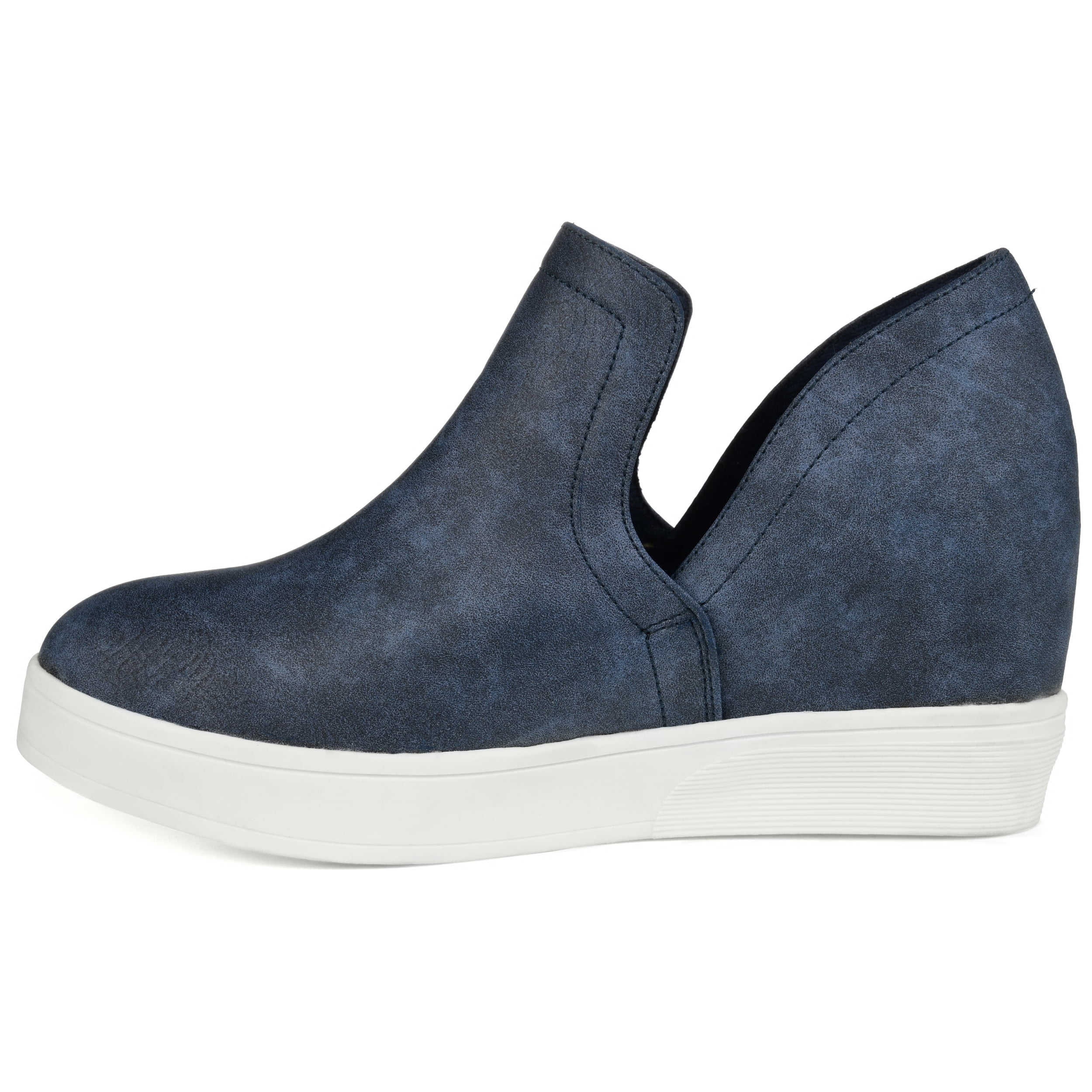 Journee Womens Cardi Round Toe Slip On Wedge Sneakers, Widths Available