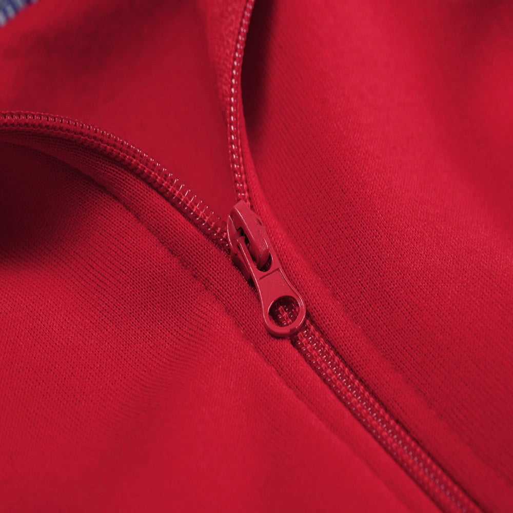 WREESH Mens Sleeveless Sweatshirts Vest Casual Solid Hooded Vest Drawstring Zipper Workout Outerwear Vest Red