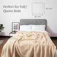 thumbnail image 4 of Ivory Organic Cotton Waffle Blanket - GOTS Certified, Luxurious, Queen/Full Bedding, 4 of 8