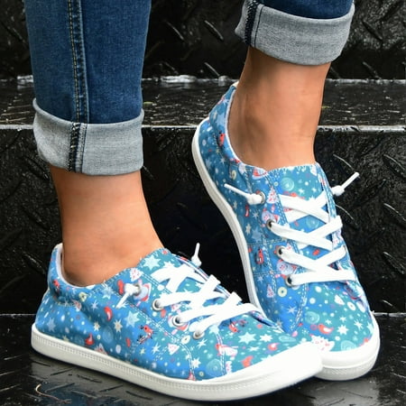 

Foraging dimple Floral Print Women s Sports Shoes Flat Breathable Shoes Women s Shoes Light Blue