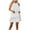 01-White, variant on DJskiyers Casual Summer Dresses for Women Loose Tiered Dress Solid Mini Dress Flowy Smocked Dress Comfy Vacation Dress