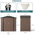 thumbnail image 5 of Outdoor Storage Shed 6 x 4（24.6 Sq. ft.）Metal Garden Shed with Double Lockable Doors,for Backyard Patio Lawn-Brown, 5 of 6