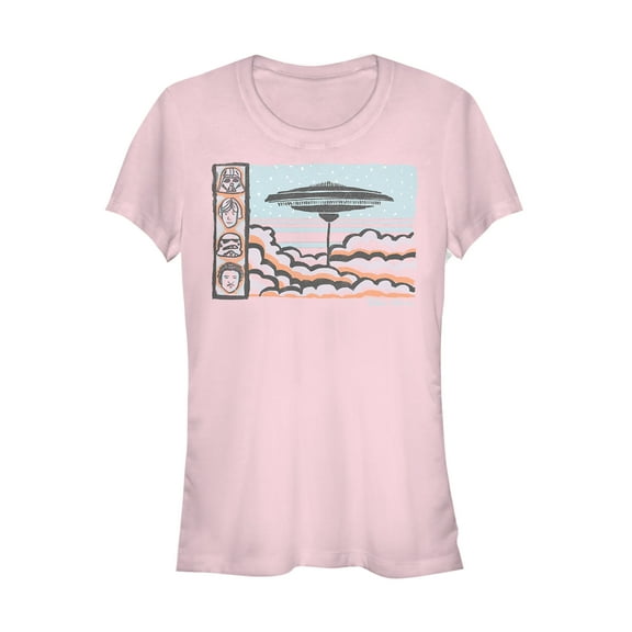 Junior's Star Wars Cloud City Travel Poster  Graphic Tee Light Pink Large