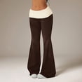 thumbnail image 5 of Evdexr Foldover Pants Womens Stretchy Flared Low Waisted Leggings Winter 2026 Y2k Trendy Pant Slim Fit Lightweight Color Block Trousers M, 5 of 5
