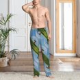 thumbnail image 2 of Mens Pajama Pants, Elephant Dog Sitting Under The Rainbow Soft Sleep & Lounge Pants for Men, Cuteness Casual PJ Bottoms Pants with Pockets, 2 of 7