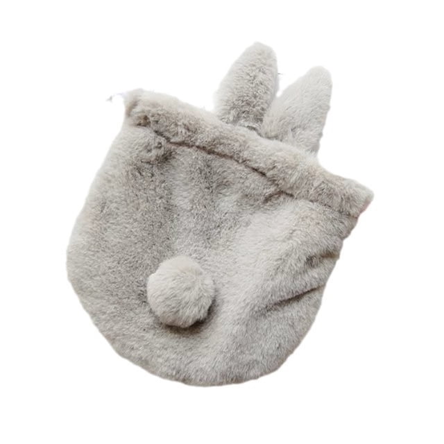 Bunny Drawstring Bag: Bunny Makeup Bag - Cute Drawstring Pouch - Girls Rabbit Pouch for Women Girls (gray)