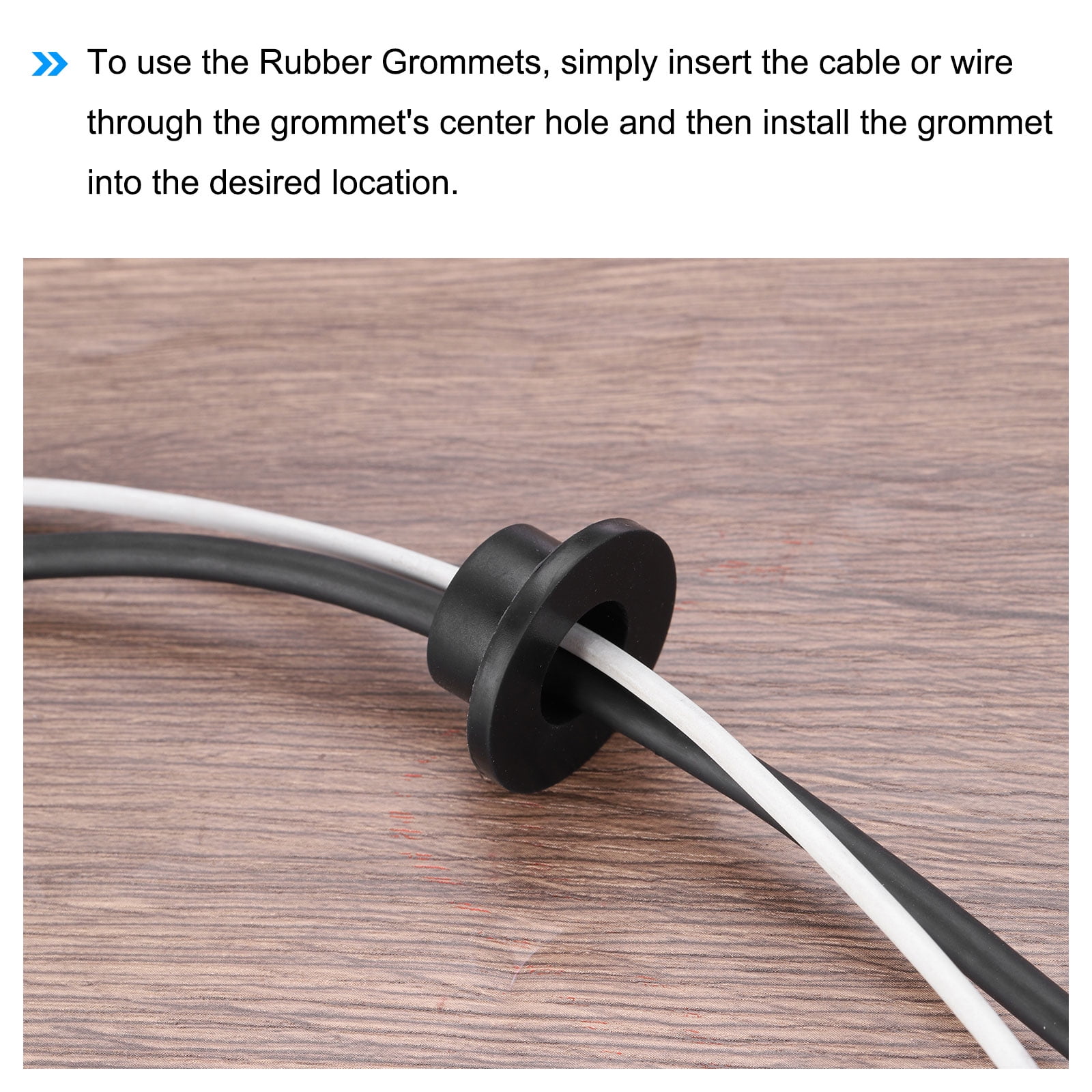 10-Pack Black Rubber Grommets - Perfect Cable Protection For DIY Projects & Wiring