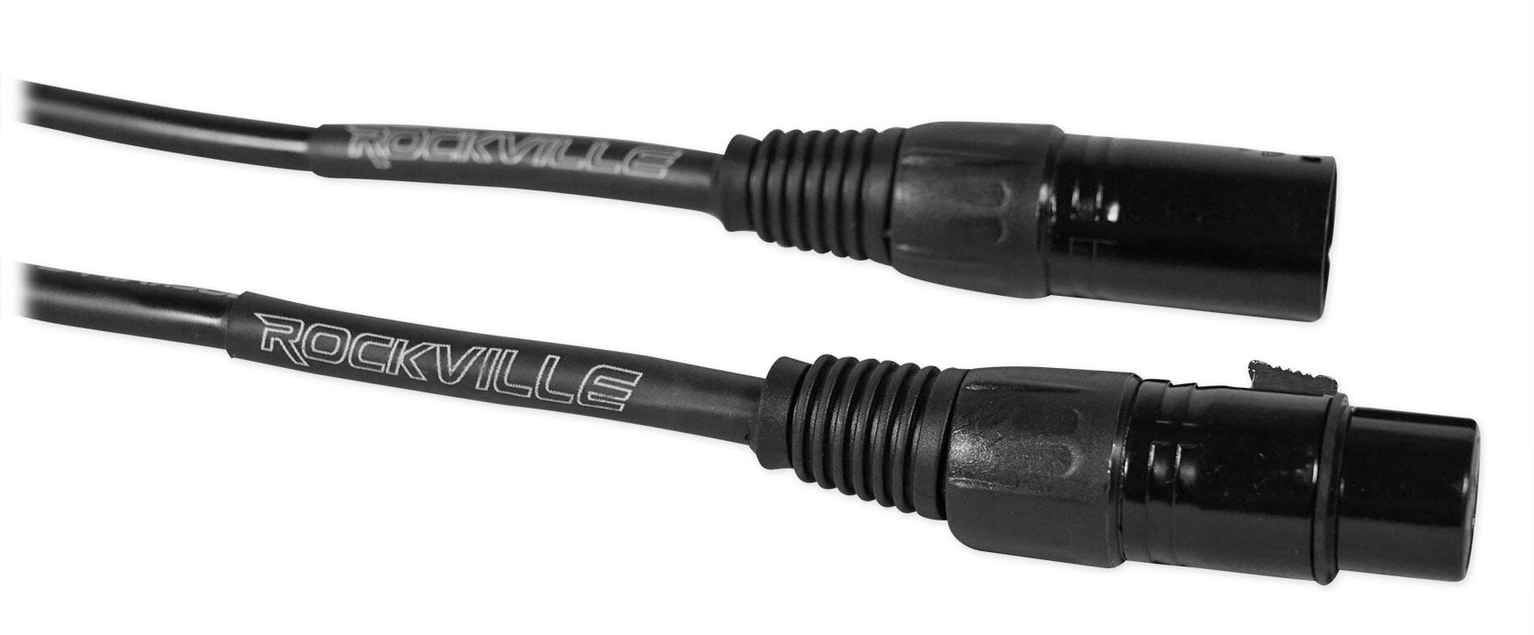 (4) Rockville RCXFM30E-B 30 Foot Female to Male XLR Mic Cables Black 100% Copper